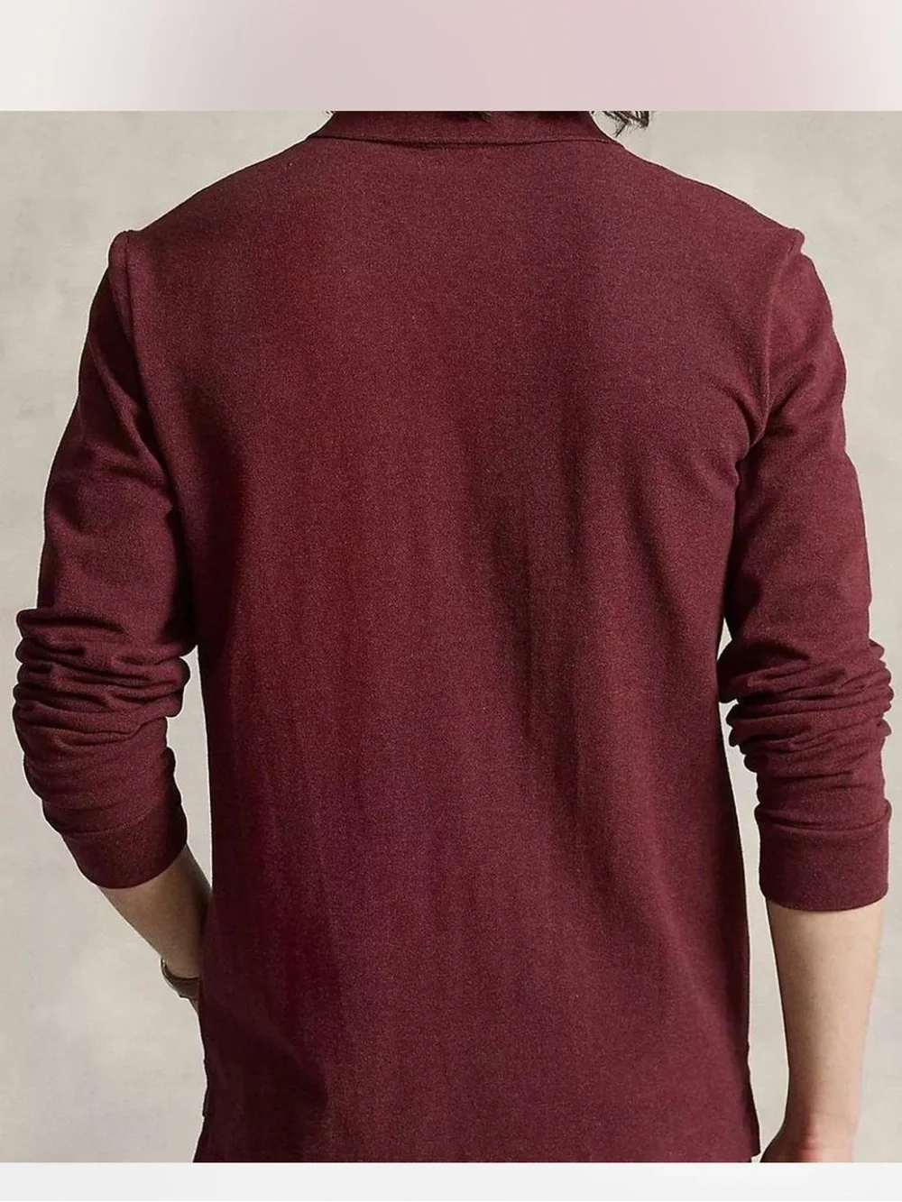 Ralph Lauren Men's Burgundy Long-Sleeve Polo
